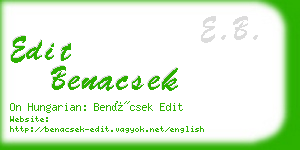 edit benacsek business card